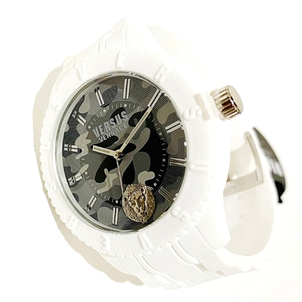 🐉 VERSACE® Versus White Camouflage w/Steel Lion Watch & Case NWT!